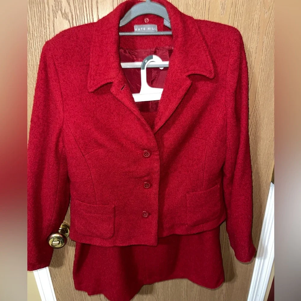 RED Kate Hill women’s 2 piece wool suit - Size 14 - Picture 1 of 7